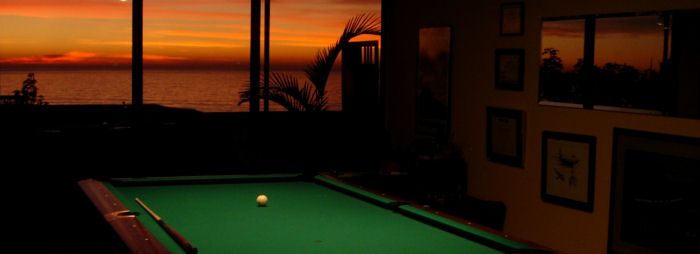 The billiard room at sunset