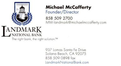 Landmark National Bank business card