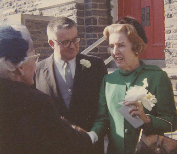 Dad and Mom, on the occasion of daughter Verna's wedding